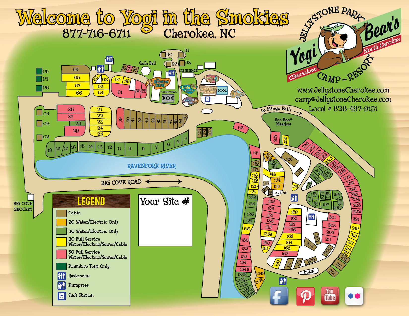 Yogi Bear Jellystone Park Map